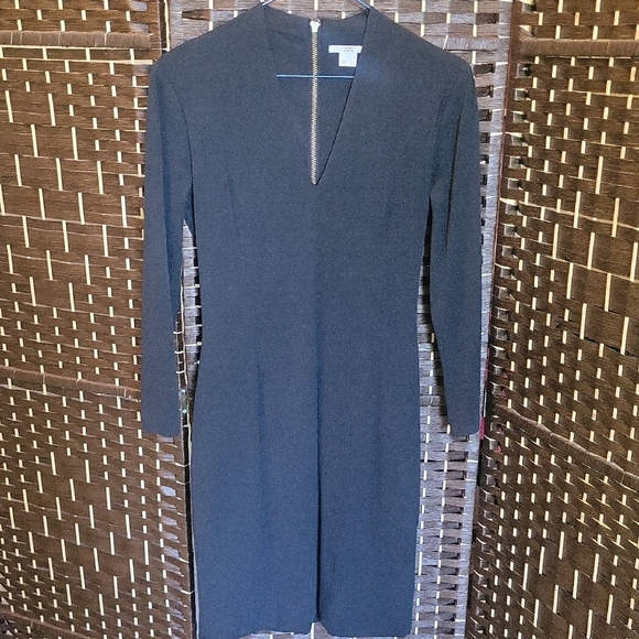 Helmut Lang Charcoal Long Sleeve Dress - Picture 1 of 4